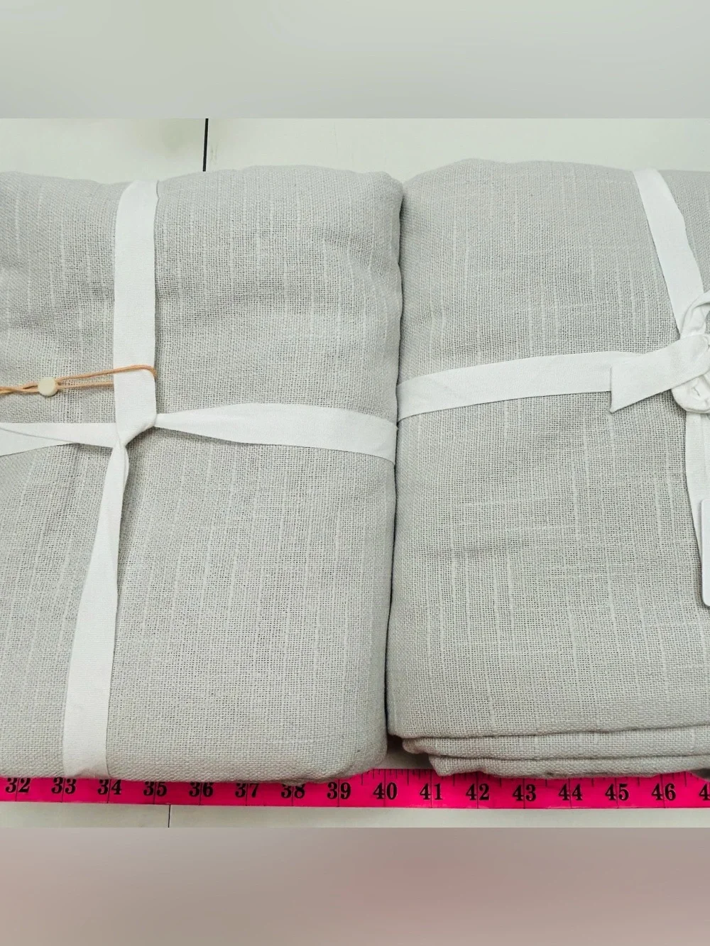NWT QUINCE Set Of 2 48x84 Cotton Slub Room Darkening Curtains Cloud 9720